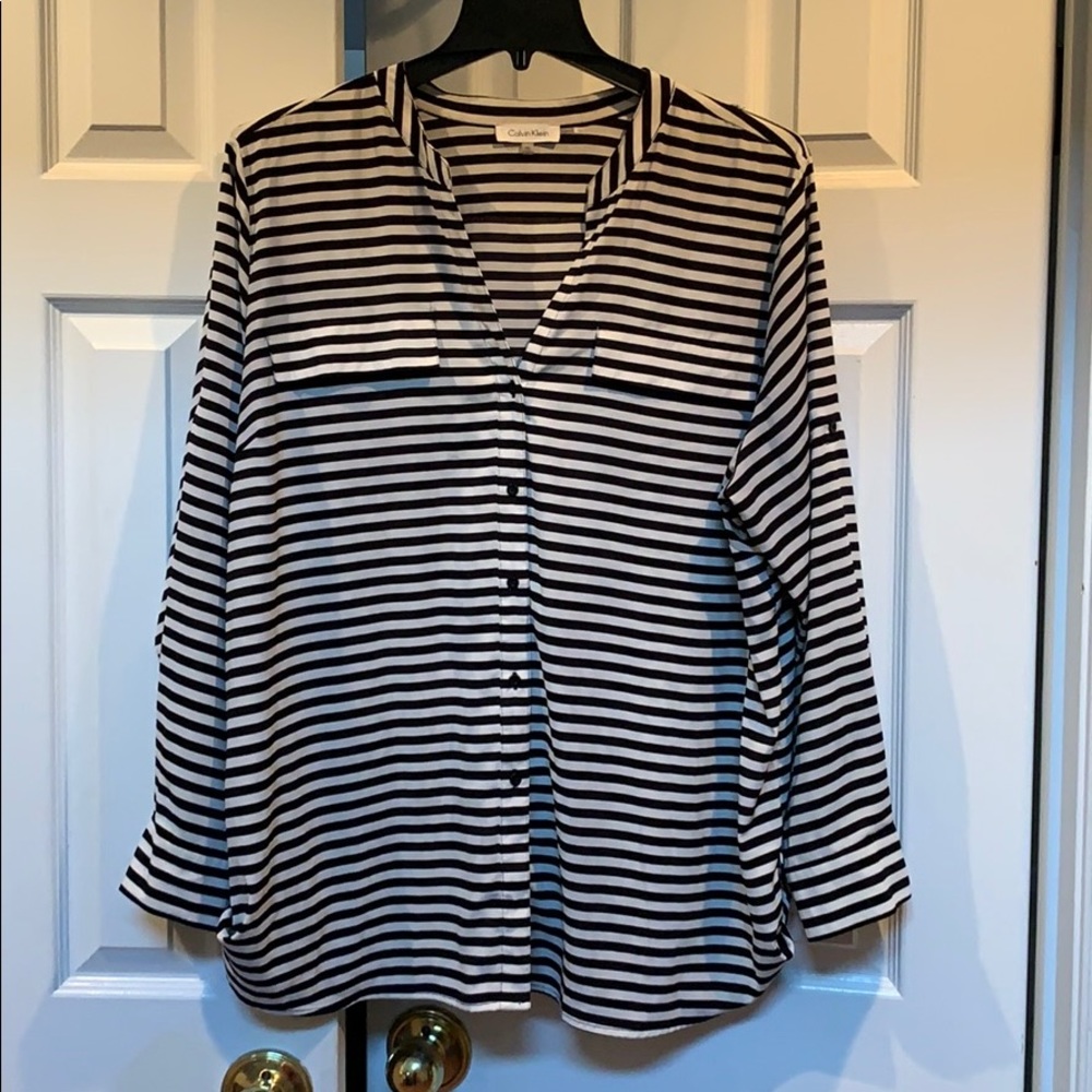 Plus Size Calvin Klein Roll-Tab Top